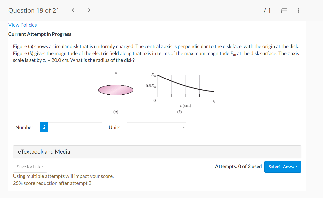 Question 19 Of 21 1 View Policies Current Attempt In Progress Figure A Shows A Circular Disk That Is Uniformly C 1
