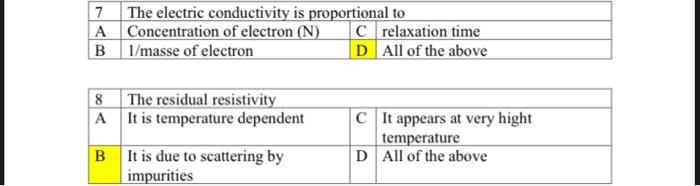 7 A B 8 A B The Electric Conductivity Is Proportional To Concentration Of Electron N 1 Masse Of Electron The Residual 1