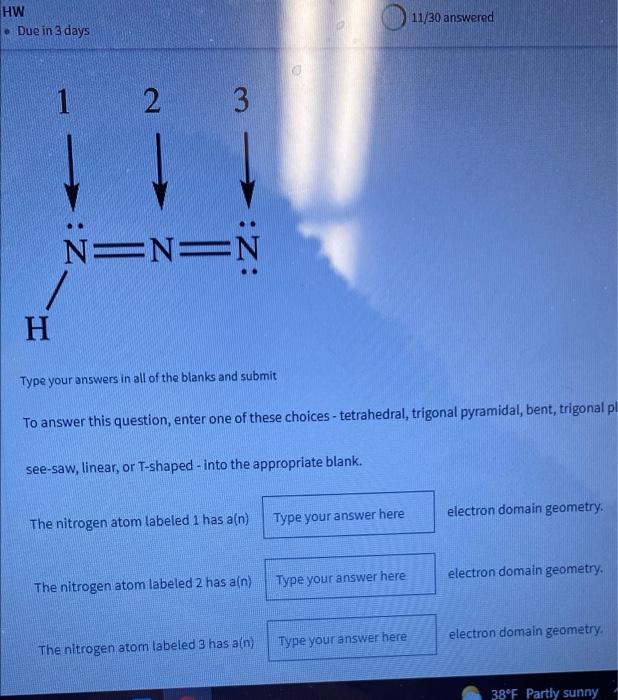 Hw Due In 3 Days 11 30 Answered 1 2 3 N N N H Type Your Answers In All Of The Blanks And Submit To Answer This Questio 1
