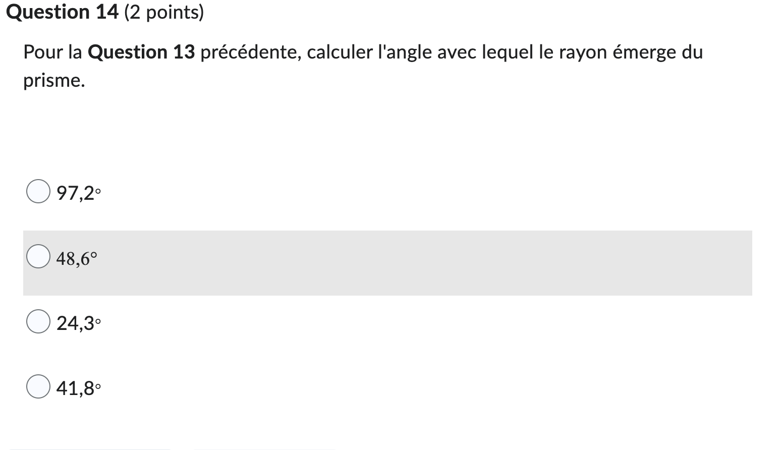 Choose The Right Answer Q13 Optics Consider A Rectangle Abc Prism At B Of Index N 1 5 And Placed In The Air Index N 2