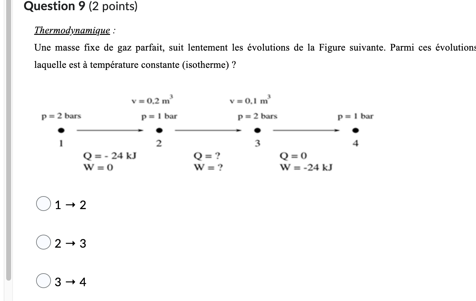 Choose The Right Answer Q 9 A Fixed Mass Of Ideal Gas Slowly Follows The Evolutions Of The Following Figure Which Of Th 1