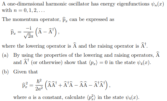 A One Dimensional Harmonic Oscillator Has Energy Eigenfunctions X With N 0 1 2 The Momentum Operator P Can B 1