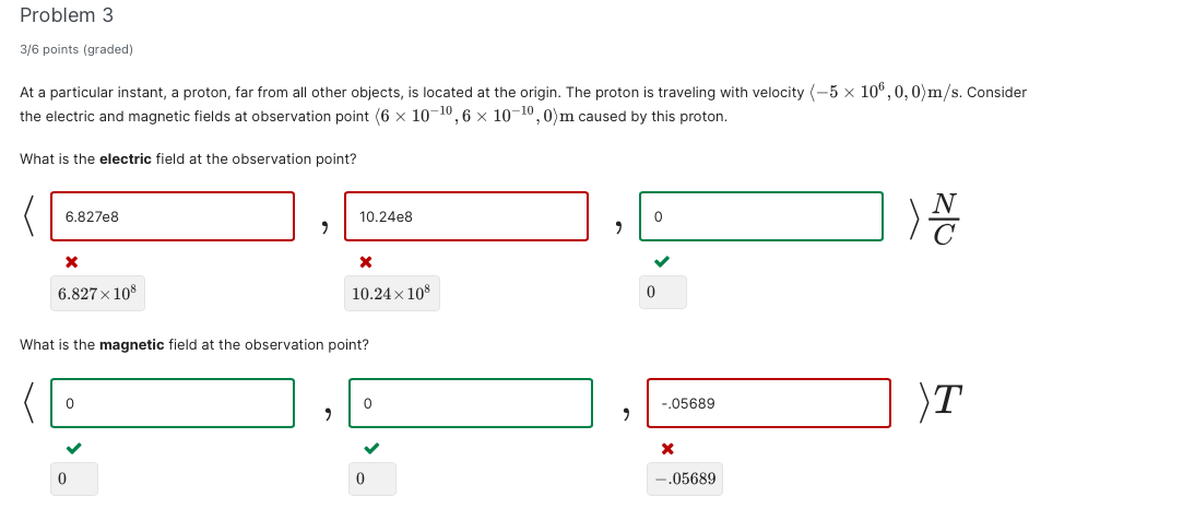 Problem 3 3 6 Points Graded At A Particular Instant Proton Far From All Other Objects Is Located At The Origin The 1