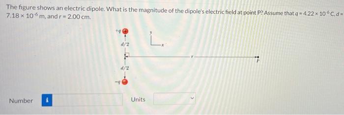 The Figure Shows An Electric Dipole What Is The Magnitude Of The Dipole S Electric Field At Point P Assume That Q 4 1