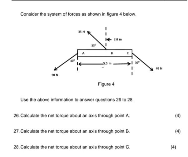 Consider The System Of Forces As Shown In Figure 4 Below 35 N 2 0 M 40 35 5 5 M 300 I 50 N Figure 4 Use The Above Inf 1