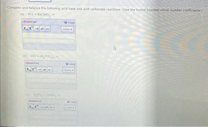 Q1 Balance These Chemical Equations Use The Lowest Possible Whole Number Coefficients 4