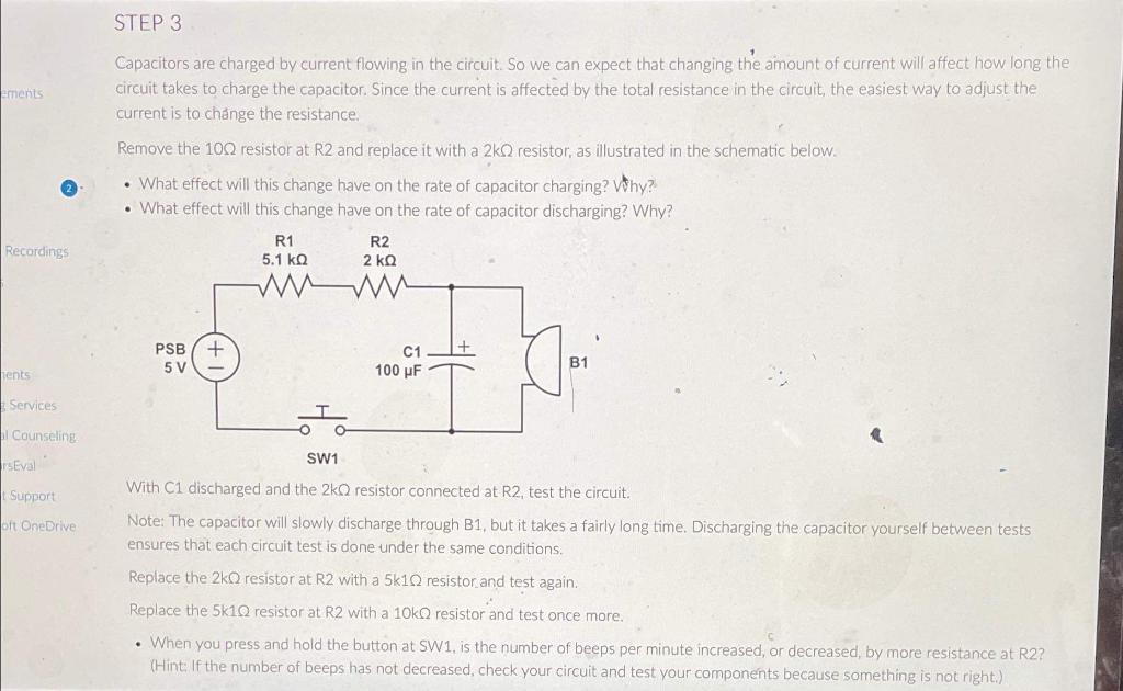 Ements Recordings Ents Services Al Counseling Rseval T Support Oft Onedrive Step 3 Capacitors Are Charged By Current Flo 1