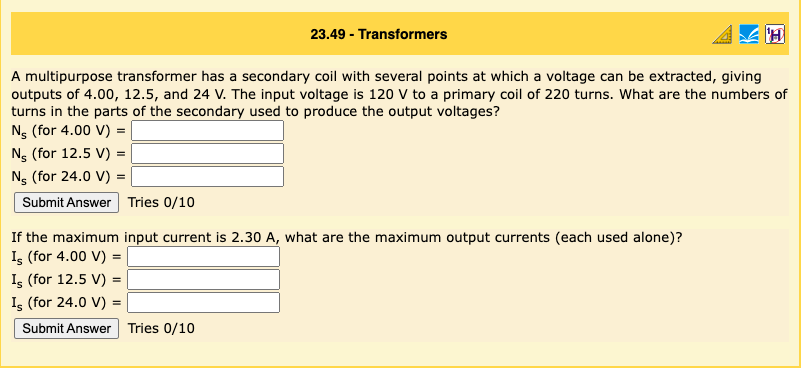23 49 Transformers H A Multipurpose Transformer Has A Secondary Coil With Several Points At Which A Voltage Can Be Ex 1