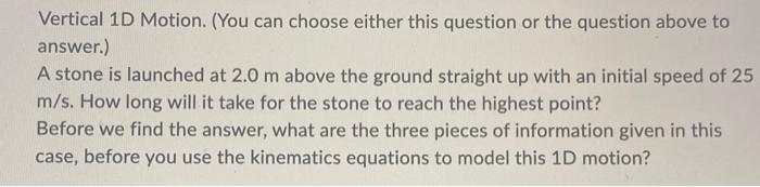 Horizontal 1d Motion You Can Choose Either This Set Of Questions Q21 25 Or The Next Set Of Questions Q26 30 To Answer 6