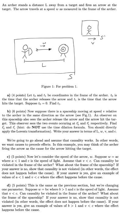 An Archer Stands A Distance L Away From A Target And Fires An Arrow At The Target The Arrow Travels At A Speed Was Meas 1