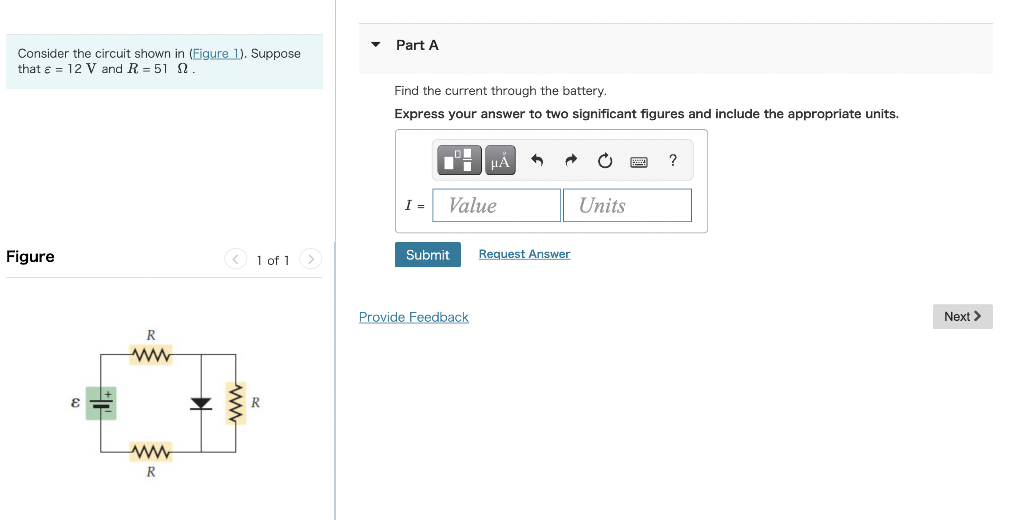 Consider The Circuit Shown In Figure 1 Suppose That 12 V And R 51 2 Figure 1 Of 1 R Ww Ww R Ww R Part A Find T 1