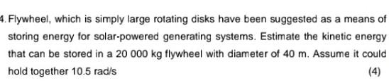 4 Flywheel Which Is Simply Large Rotating Disks Have Been Suggested As A Means Of Storing Energy For Solar Powered Gen 1