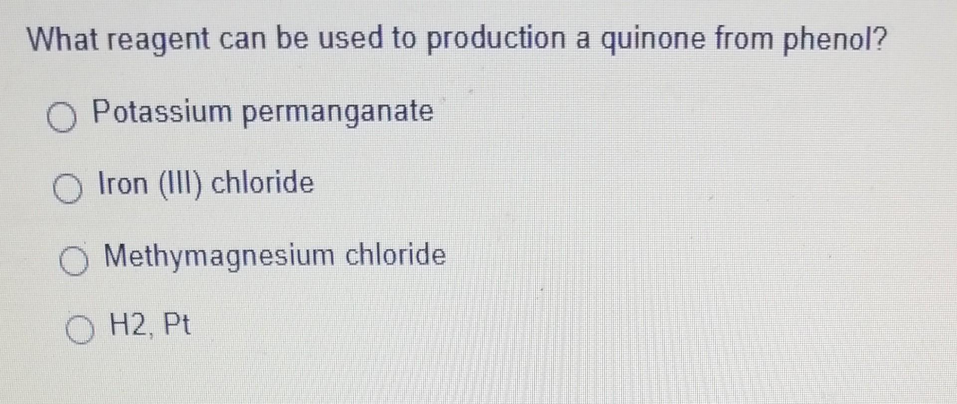 Which Of The Following Reagents Would Carry Out The Oxidation Of 2 Propanol To Acetone O Potassium Permanganate O Chrom 2