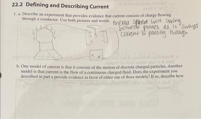 22 2 Defining And Describing Current 1 A Describe An Experiment That Provides Evidence That Current Consists Of Charge 1