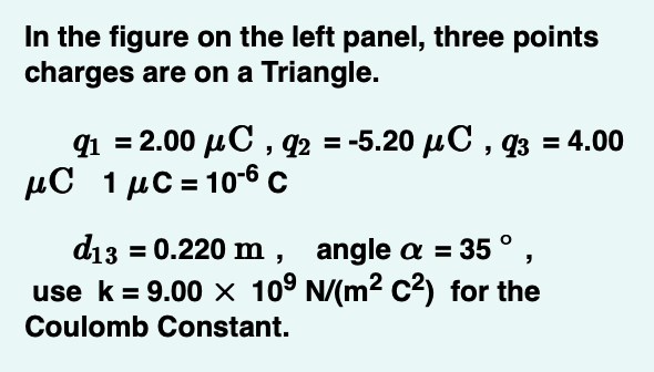 Learning Goal Learning Ojective Electric Force In A System Of Three Point Charges On A Triangle Coulomb S Law For Th 2