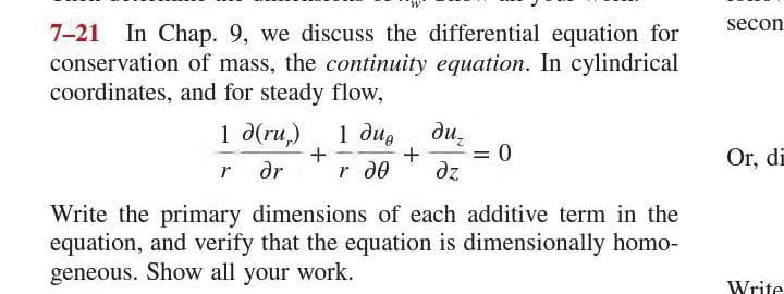 7 21 In Chap 9 We Discuss The Differential Equation For Conservation Of Mass The Continuity Equation In Cylindrical 1