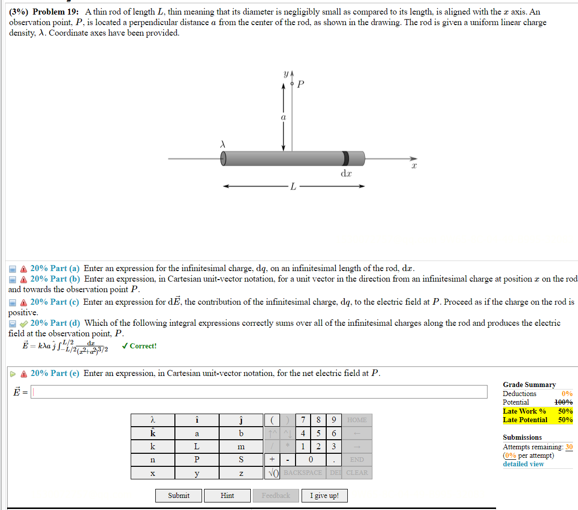 3 Problem 19 A Thin Rod Of Length L Thin Meaning That Its Diameter Is Negligibly Small As Compared To Its Length I 1
