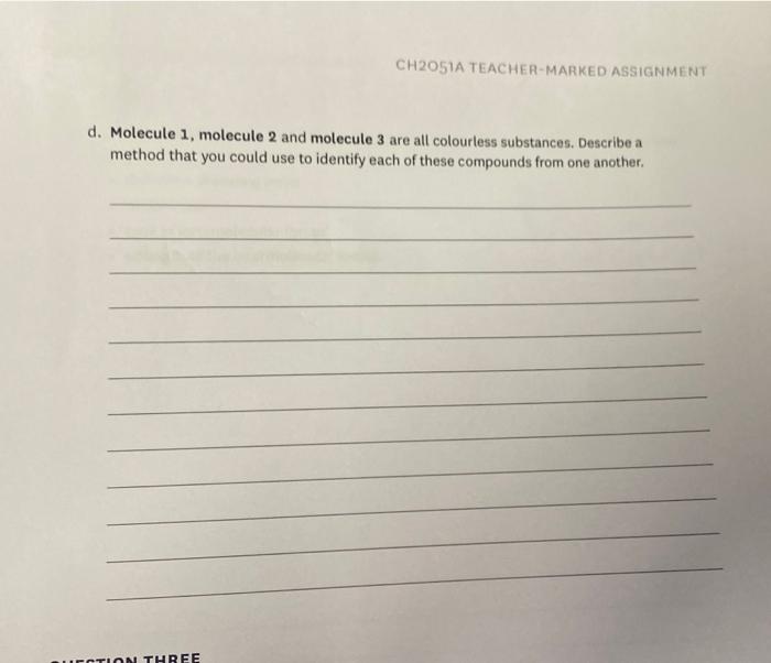 Question Two Molecule 1 Below Can Be Classified As A Tertiary Alcohol Molecule 2 Can Be Classified As A Tertiary Haloal 2