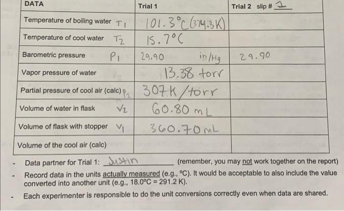 The General Gas Law Objectives 1 To Measure The Volume Temperature And Pressure Of Gases 2 To Apply Dalton S Law 3 2