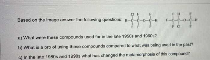 Based On The Image Answer The Following Questions H C Ff Fc A What Were These Compounds Used For In The Late 1950s An 1