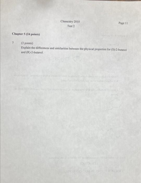 Chemistry 2010 Test 2 Page 11 Chapter 5 24 Points 2 Points Explain The Differences And Similarities Between The Phys 1