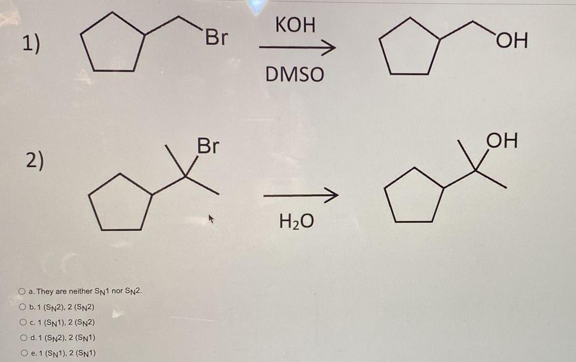 Predict Whether The Following Reaction Sn1 Or Sn2 1