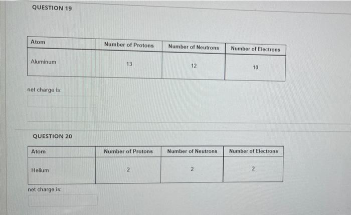 Question 14 How Many Protons Does A Sodium Atom Have Question 15 Atom Sodium Net Charge Is Question 16 Atom Sodium Ne 3