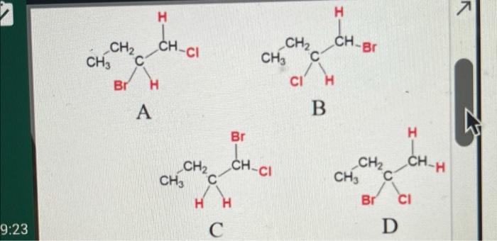 What Is The Major Product Of The Following Reaction 1 Hci 1 Equivalent 2 Hbr 1 Equivalent Ch Ch C Ch 9 23 Ch 2