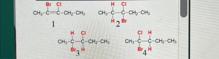 Which Is The Major Product Ch3 Cec Ch Ch3 Of The Reaction 1 Hci 1 Equivalent 2 Hbr 1 Equivalent Br Cl Ch3 Cc Ch 2