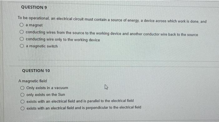 Question 6 The Rate At Which An Electric Current Flows Through A Circuit Is Measured In Units Of Volt Amp Coulomb Watt 2