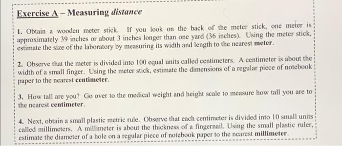Laboratory 1b Worksheet Exercise A Measurement Of Distance Laboratory Width M Calculate Approximate Area Width M X 3