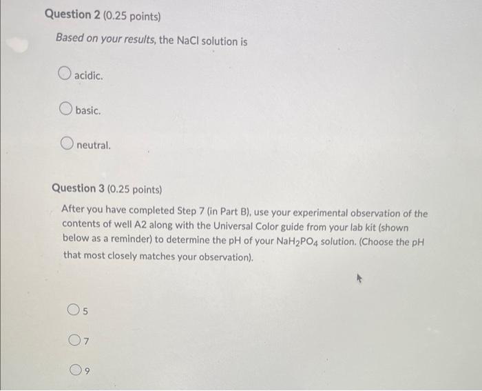 Part B Salts Question 1 0 25 Points After You Have Completed Step 7 In Part B Use Your Experimental Observation Of 2