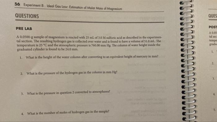 Experiment 6 Determination Of A Chemical Formula 43 Questions Pre Lab 1 A Sample Of A Compound Made Entirely From Coppe 7