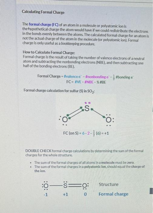 Calculating Formal Charge The Formal Charge Fc Of An Atom In A Molecule Or Polyatomic Ion Is The Hypothetical Charge T 1