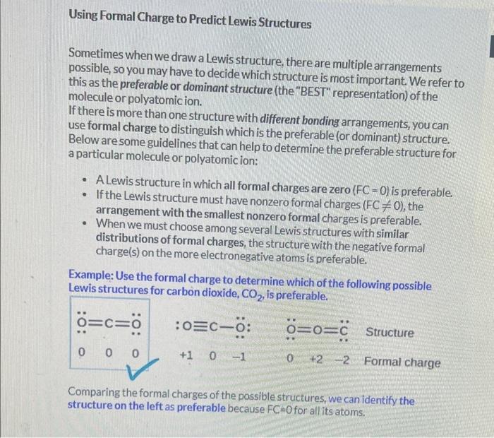 Using Formal Charge To Predict Lewis Structures Sometimes When We Draw A Lewis Structure There Are Multiple Arrangement 1