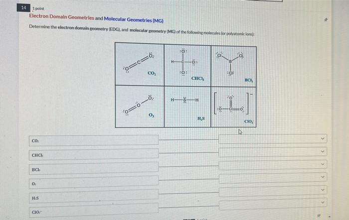 13 1point Molecular Geometry Mg Look At The Lewis Structure For The Phosphorous Trichloride Molecule Pc And Determin 2