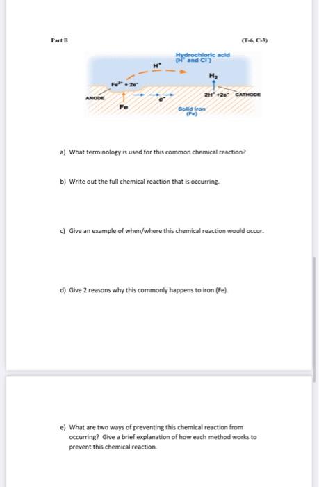 T 6 C 3 Hydrochloric Acid Hand C 2h 26 Cathode Anode Solid Fron Fe A What Terminology Is Used For This Common C 1