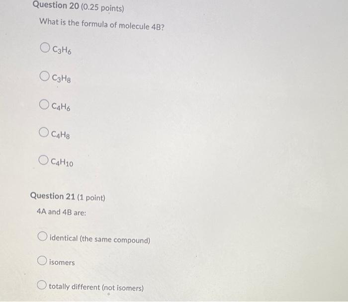 Question 1 0 5 Points Classify The Following Two Molecules Hint Imagine Highlighting The Longest Continuous Chain Of 14