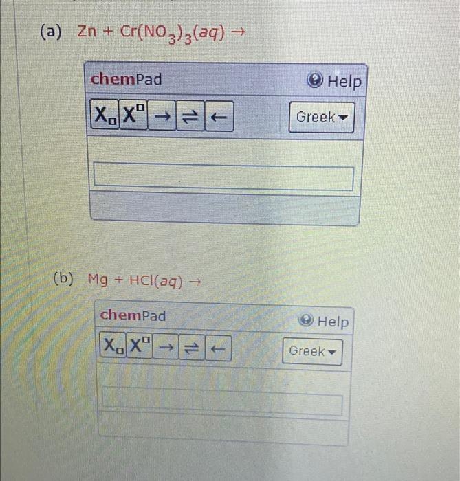 Q1 Refer To The Activity Series See The Table Complete And Balance The Equation For The Following Single Replacement 3