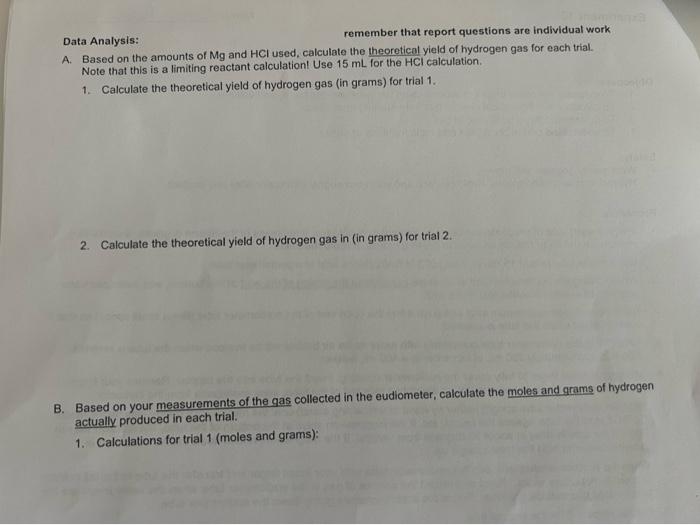 Ideal Gas Law Stoichiometry Objectives 1 To Measure The Mass Of Gas Produced Using Temperature Pressure And Volume 3