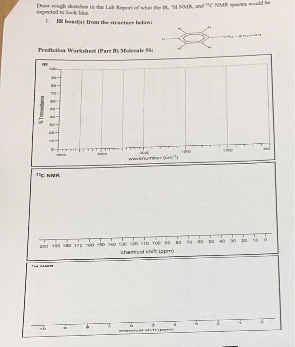 Draw Rough Sketches In The Lab Report Of What The Ir H Nmr And C Nmr Spectra Would Be To 1 Ir Bond S From The Stru 1