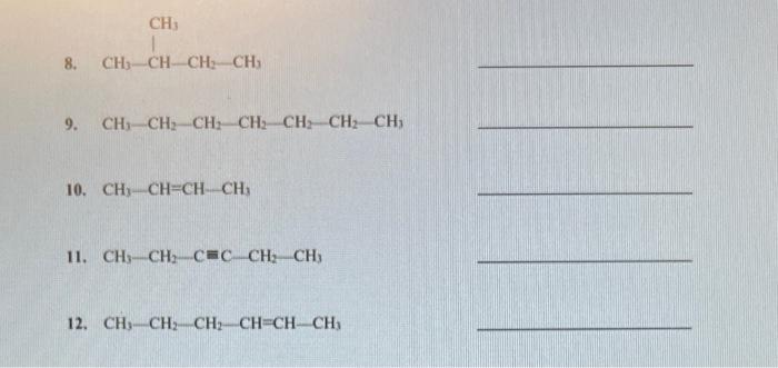 5 Naming Alkanes Branched Alkanes Alkenes Alkynes Haloalkanes Examples Ch3 Ch2 Ch Ch 1 Butene Ch Ch Ch Ch 2 Chl 3