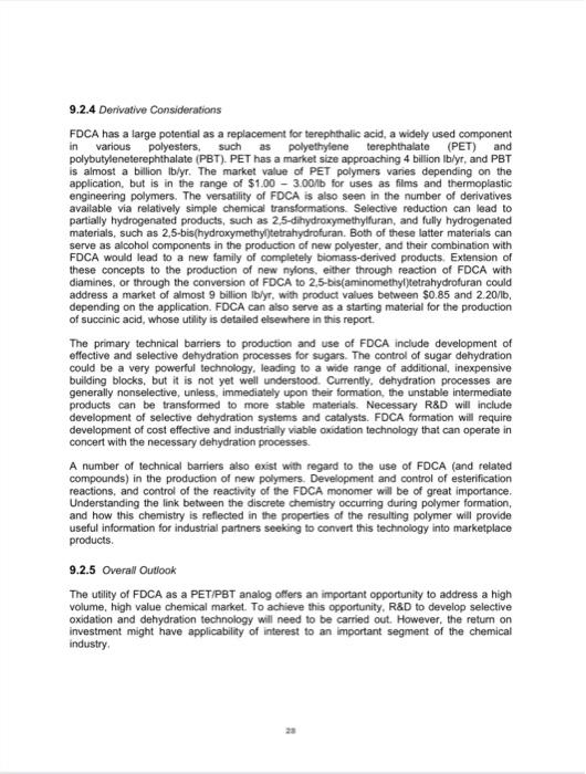 9 2 2 5 Furan Dicarboxylic Acid Fdca 9 2 1 Pathways To Building Block From Sugars Table 13 Pathways To Building Block 3