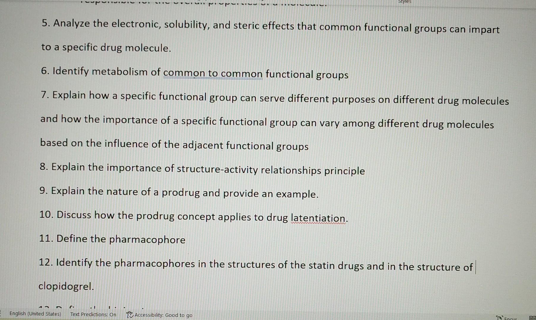 Styles 5 Analyze The Electronic Solubility And Steric Effects That Common Functional Groups Can Impart To A Specific 1