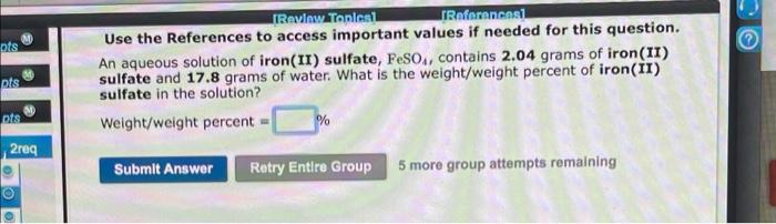Review Topics1 Referencesl Use The References To Access Important Values If Needed For This Question How Many Grams O 2