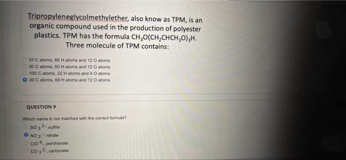 Tripropyleneglycolmethylether Also Know As Tpm Is An Organic Compound Used In The Production Of Polyester Plastics Tp 1