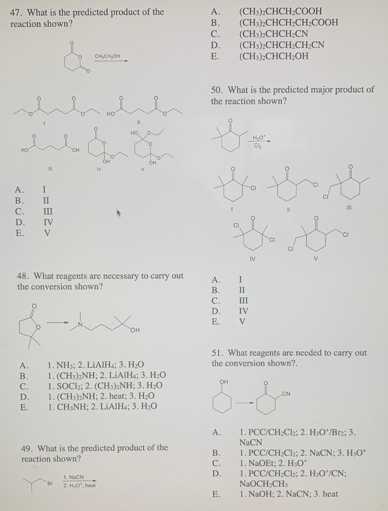 Would Appreciate Some Help With Questions 47 49 50 And 51 Thank You In Advance 1