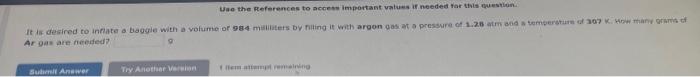 Use The References To Access Important Values If Needed For This Question It Is Desired To Inflate A Baggle With A Volu 1