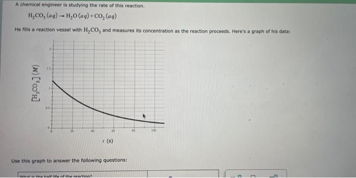 A Chemical Engineer Is Studying The Rate Of This Reaction H Co Aq H O Aq Co Aq He Fills A Reaction Vessel Wi 1