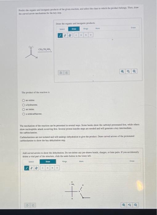 Predict The Organic And Inorganic Products Of The Given Reaction And Select The Class To Which The Product Belongs The 1